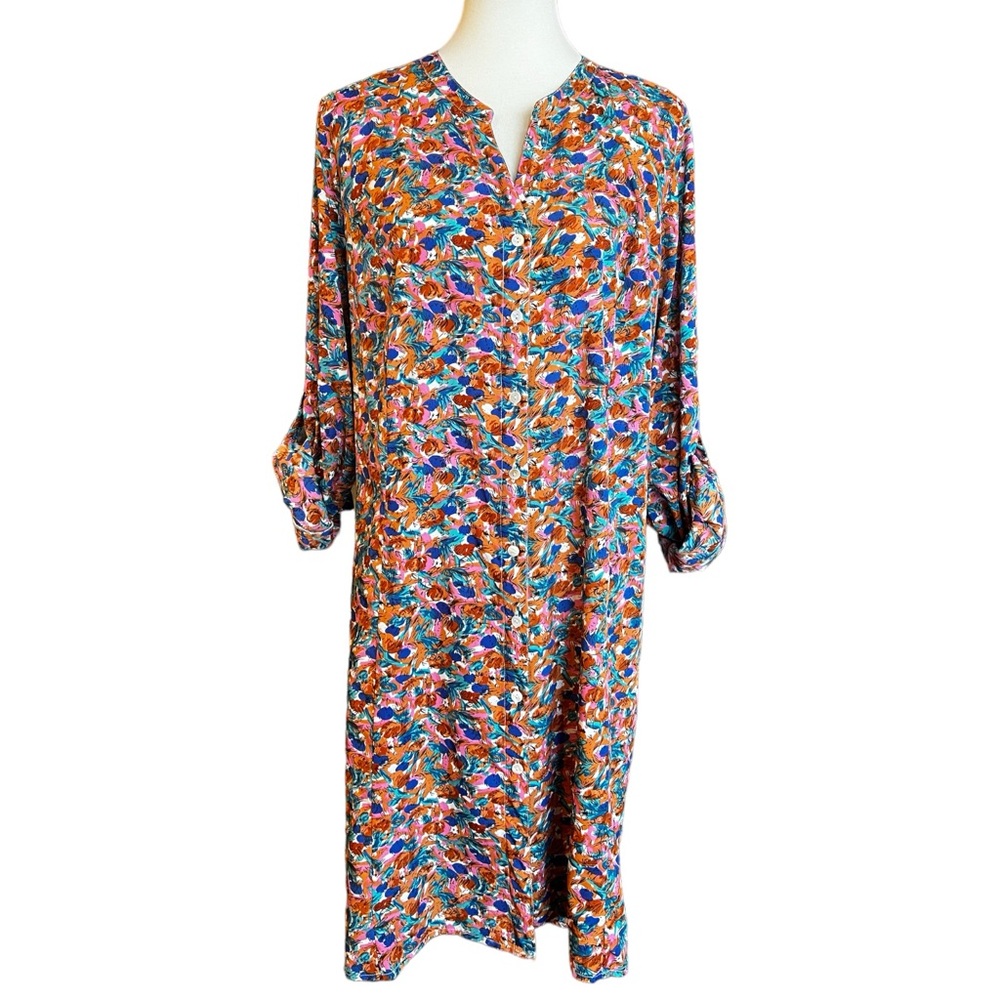 Anthropologie RAGA Size 2X Multicolor Print Dress Floral High-Low  Boho